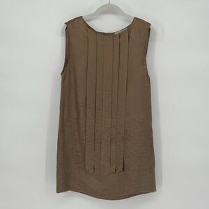 Vintage Geren Ford Pleated Sheath Dress Womens S Brown Silk Fairy Whimsigoth Y2K